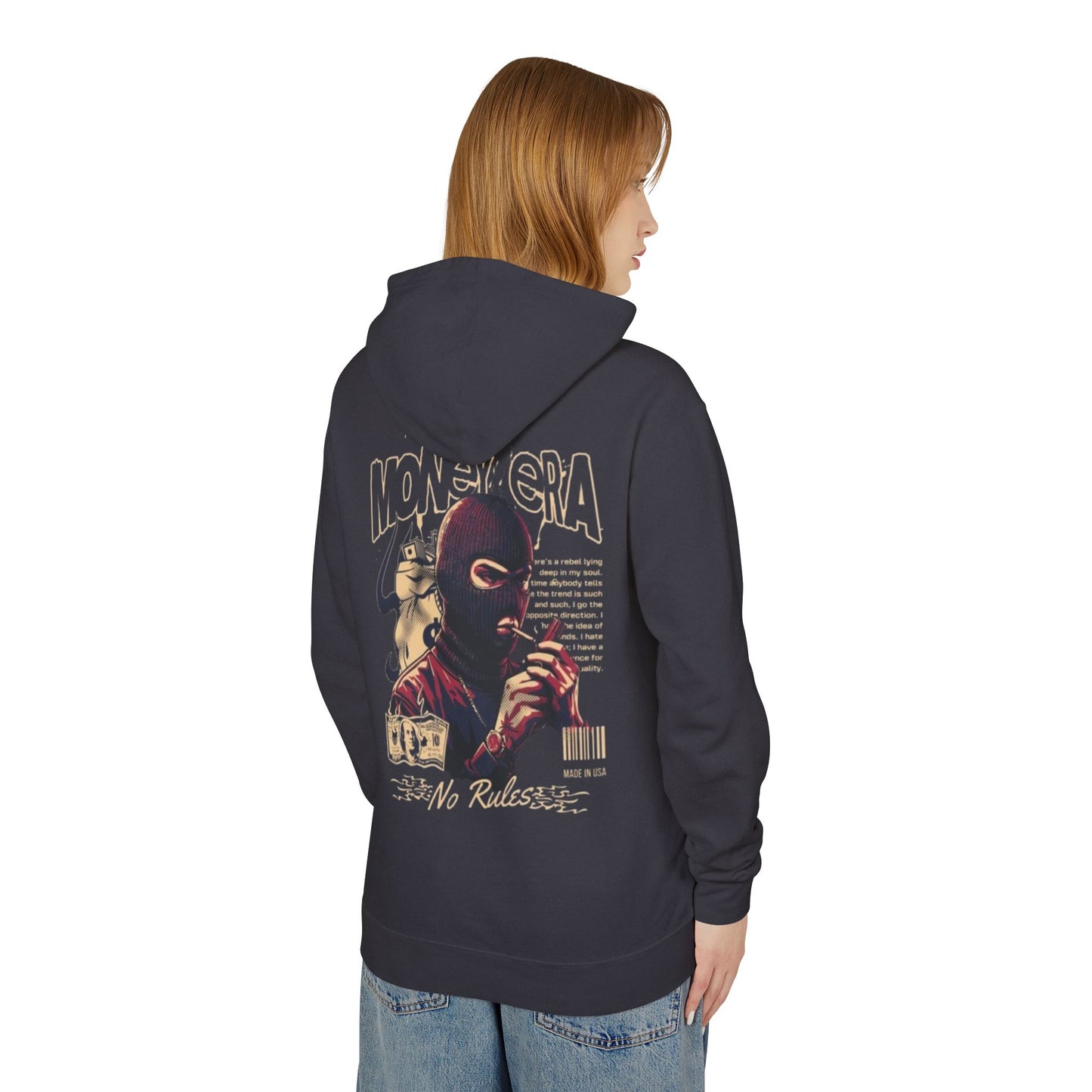 Unisex Lightweight Hooded Sweatshirt - No Rules Graphic Pullover for Trendsetters