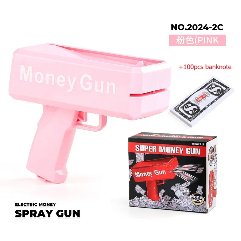 100PCS Cash Cannon Banknote Super Money Gun Shooter Toys For Party Game Wedding Birthday Party Christmas