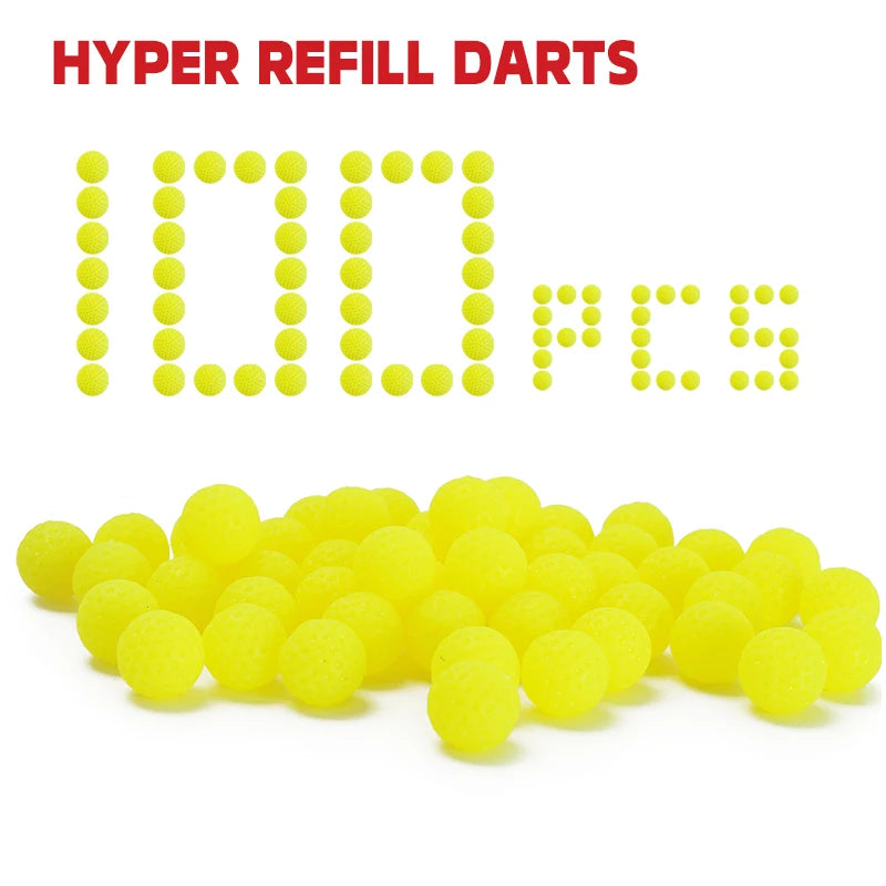 Luminous Ammo Foam Balls for Toy Gun Refill Pack of Bullets 100Pcs 1.4cm PU Darts for Nerf Hyper Guns Glow in the Dark（White）