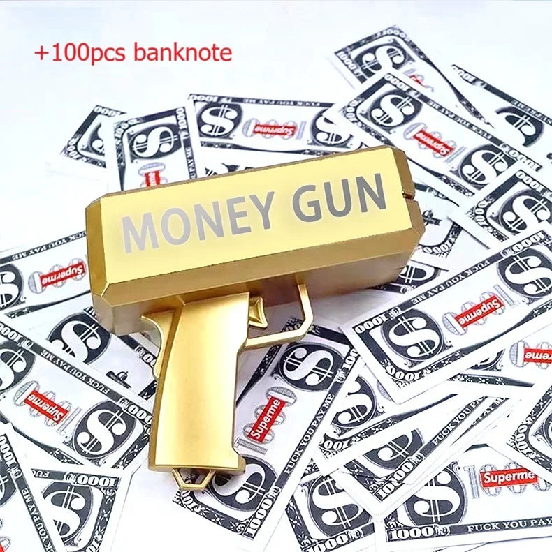 100PCS Cash Cannon Banknote Super Money Gun Shooter Toys For Party Game Wedding Birthday Party Christmas